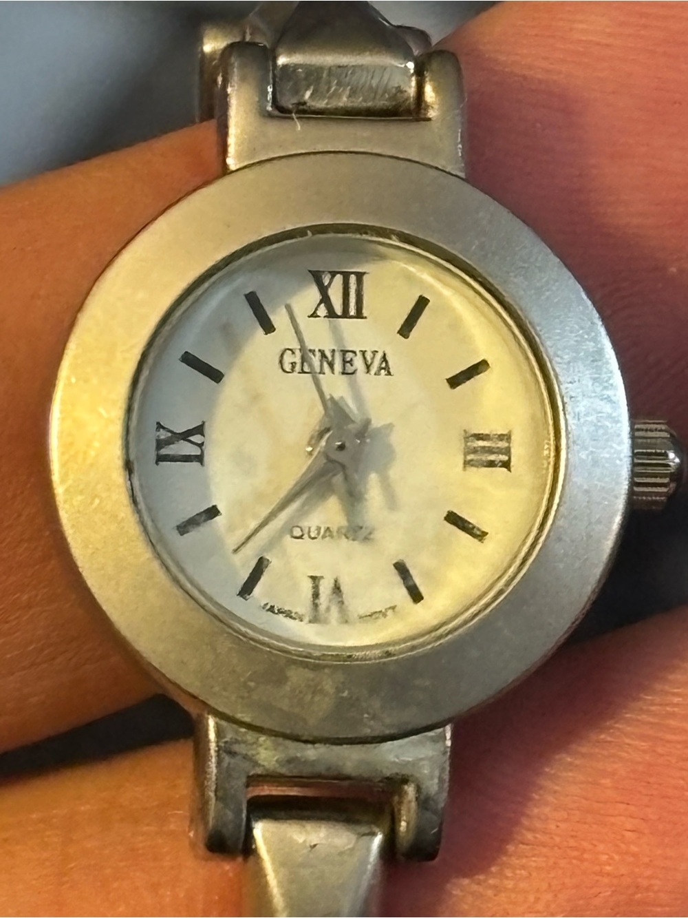 Geneva Silver-Tone Women's Bracelet Watch with White Dial